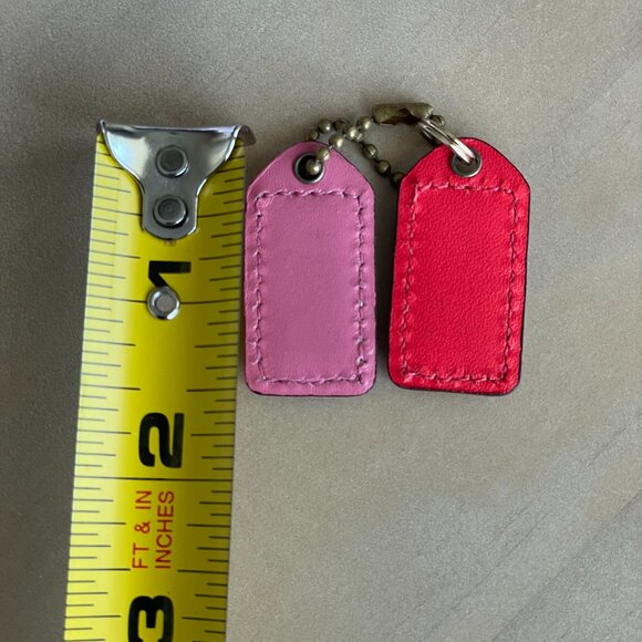 Set of 2 Coach Purse Tag Keychains, Pink & Red - Picture 4 of 4